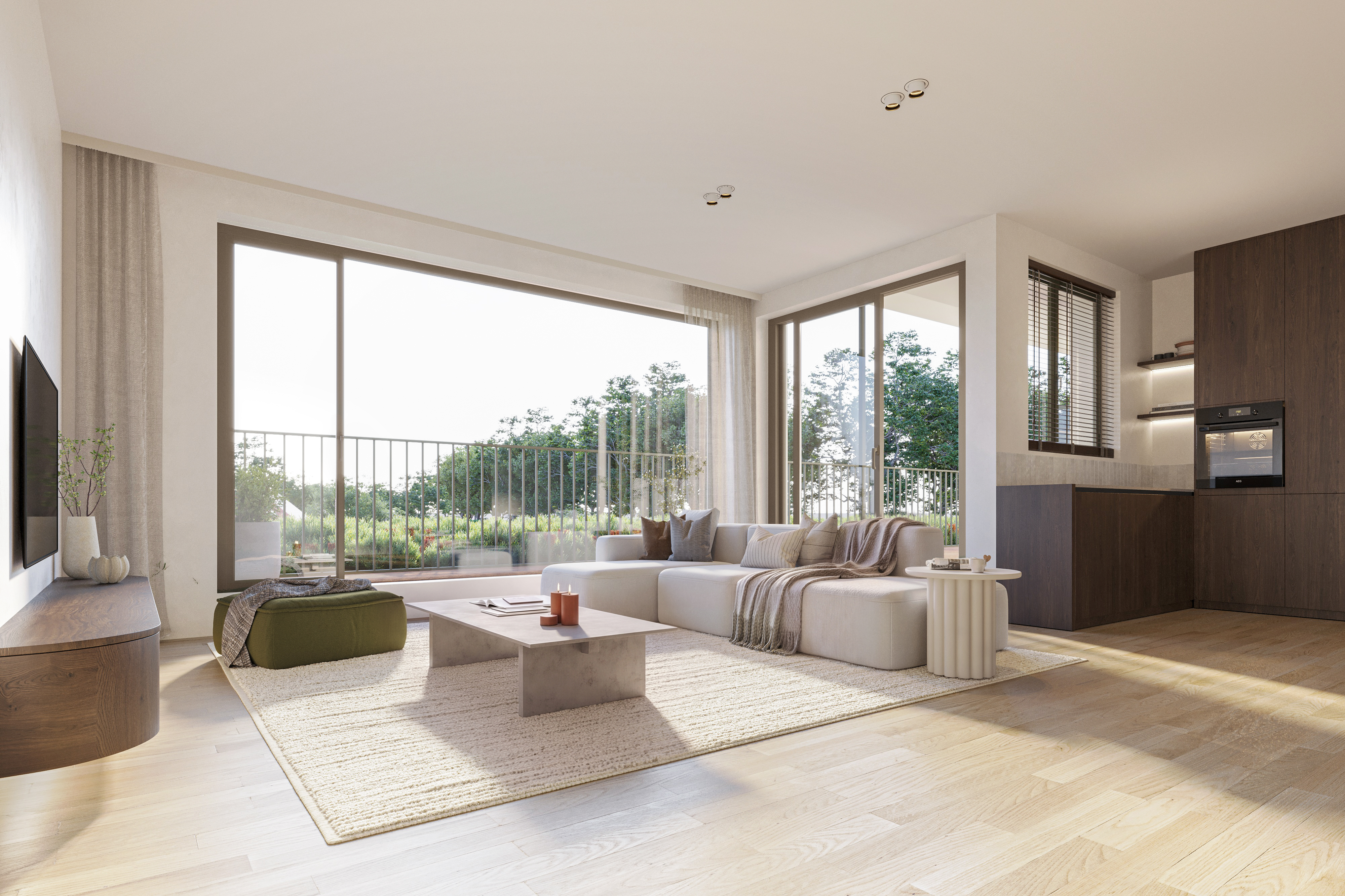 Interieur met zicht op terras